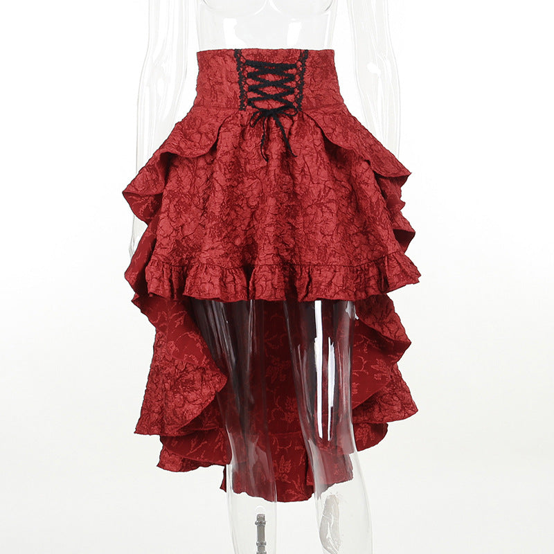 Alt Goth Fairy core Grunge Lolita Skirt Women Dark Gothic