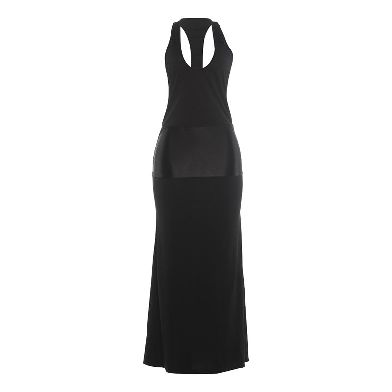 Summer Women Clothes Solid Color Slim Fitting Cool Sexy Sexy Cutout Backless Slim Fit Dress Women