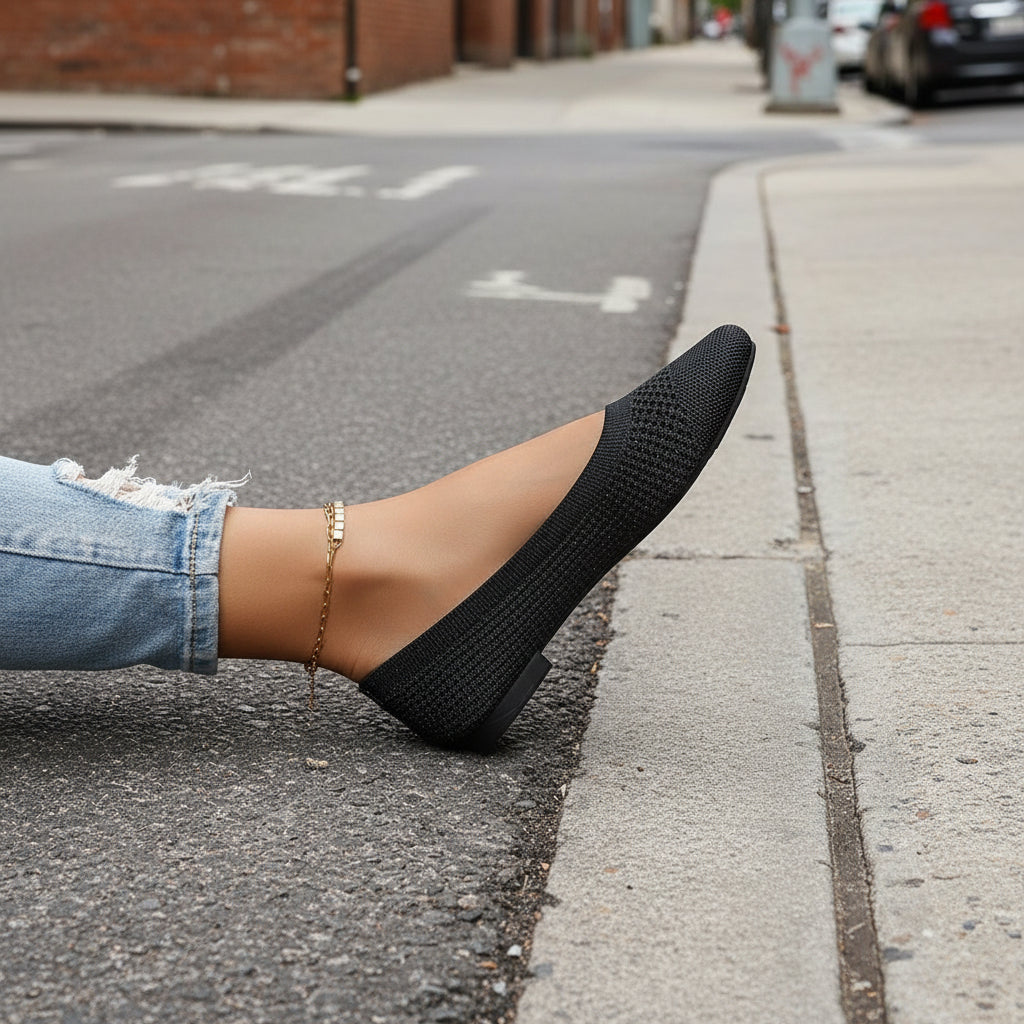 Flying Woven Mesh Shallow-Mouth Women’s Shoes