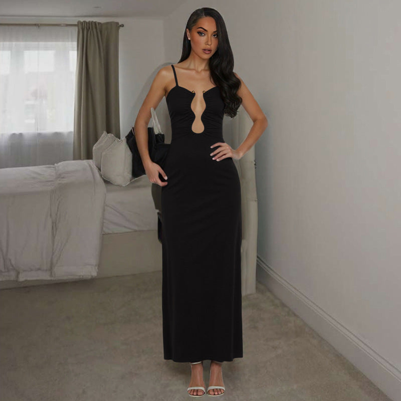 Women Clothing Sexy Cutout Slim Fit Backless Camisole Dress for Women
