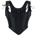 Satin Cotton Vest Sexy Lace up Slim Short Boning Corset Small Vest Bra