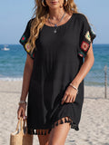 Floral Crochet Tassel Beach Cover Up Bikini Dress