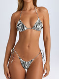 Halter Split Bikini with Leopard Print Sexy Summer Swimwear