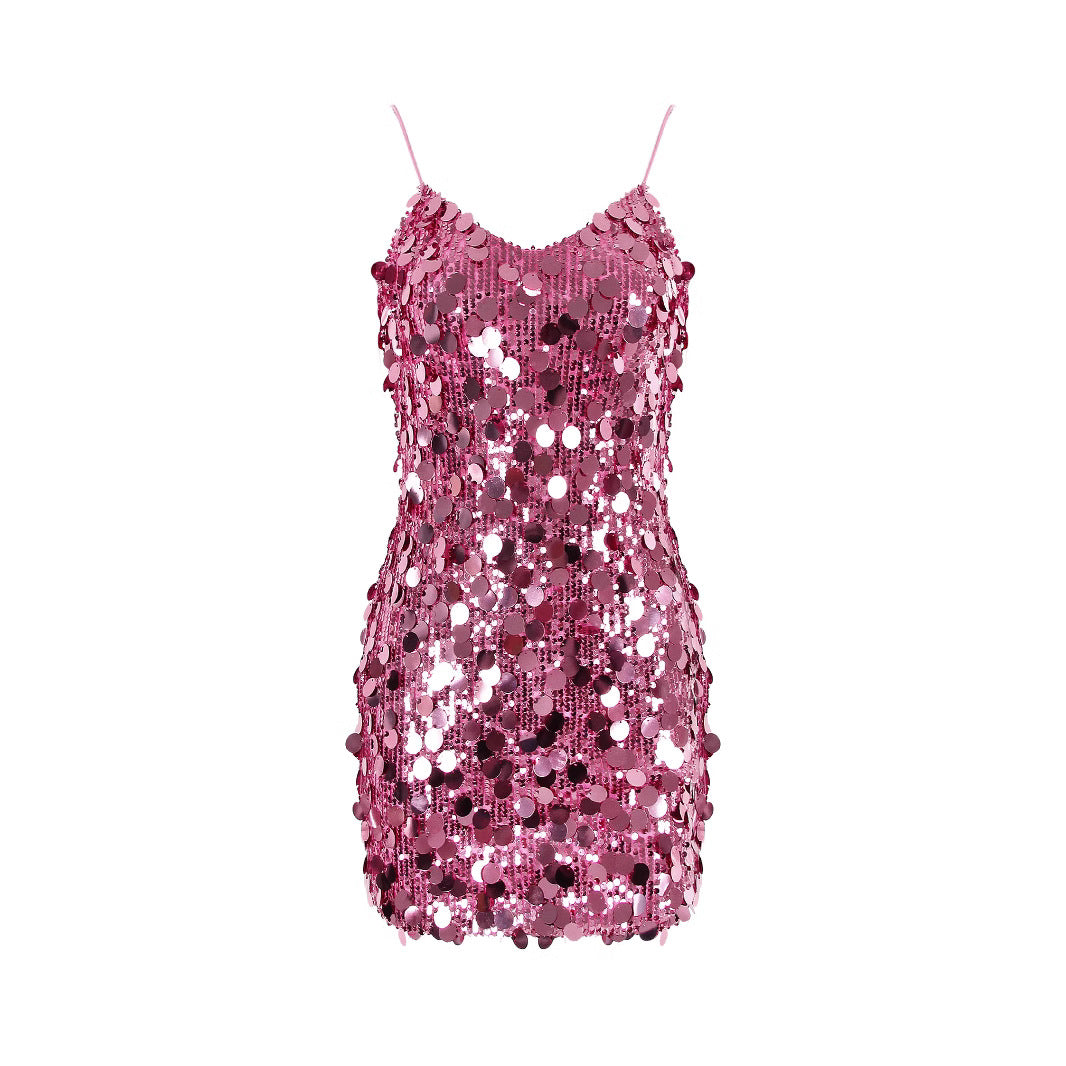 Women Clothing Party Dress Sequin Sling Hip Sexy Nightclub Dress