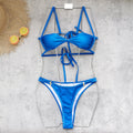 Women's Sexy Backless Lace Up Mini Bikini Low Waist Set