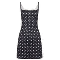 Summer Women Sexy Lace Stitching Polka Dot Brace A line Dress