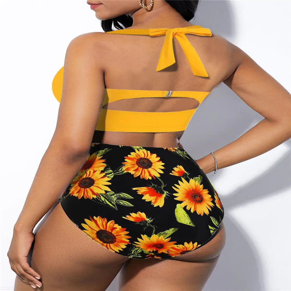 Women's Plus Size High Waist Sexy Bikini Swimsuit