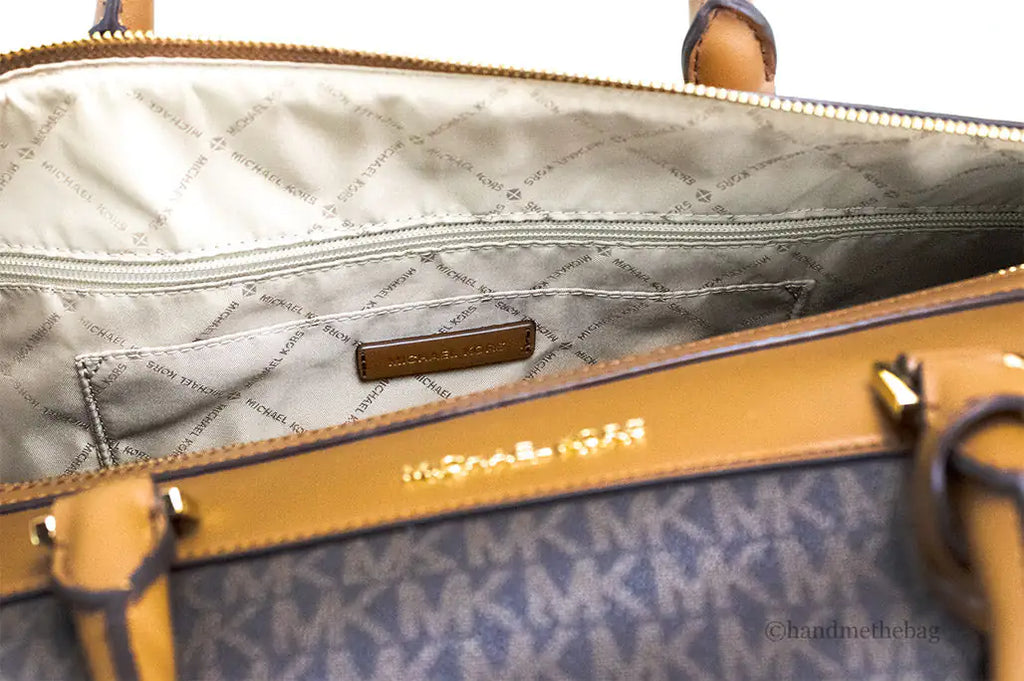 Copy of Michael Kors Travel Extra Large Brown PVC Top Zip Duffle Weekender Luggage Bag