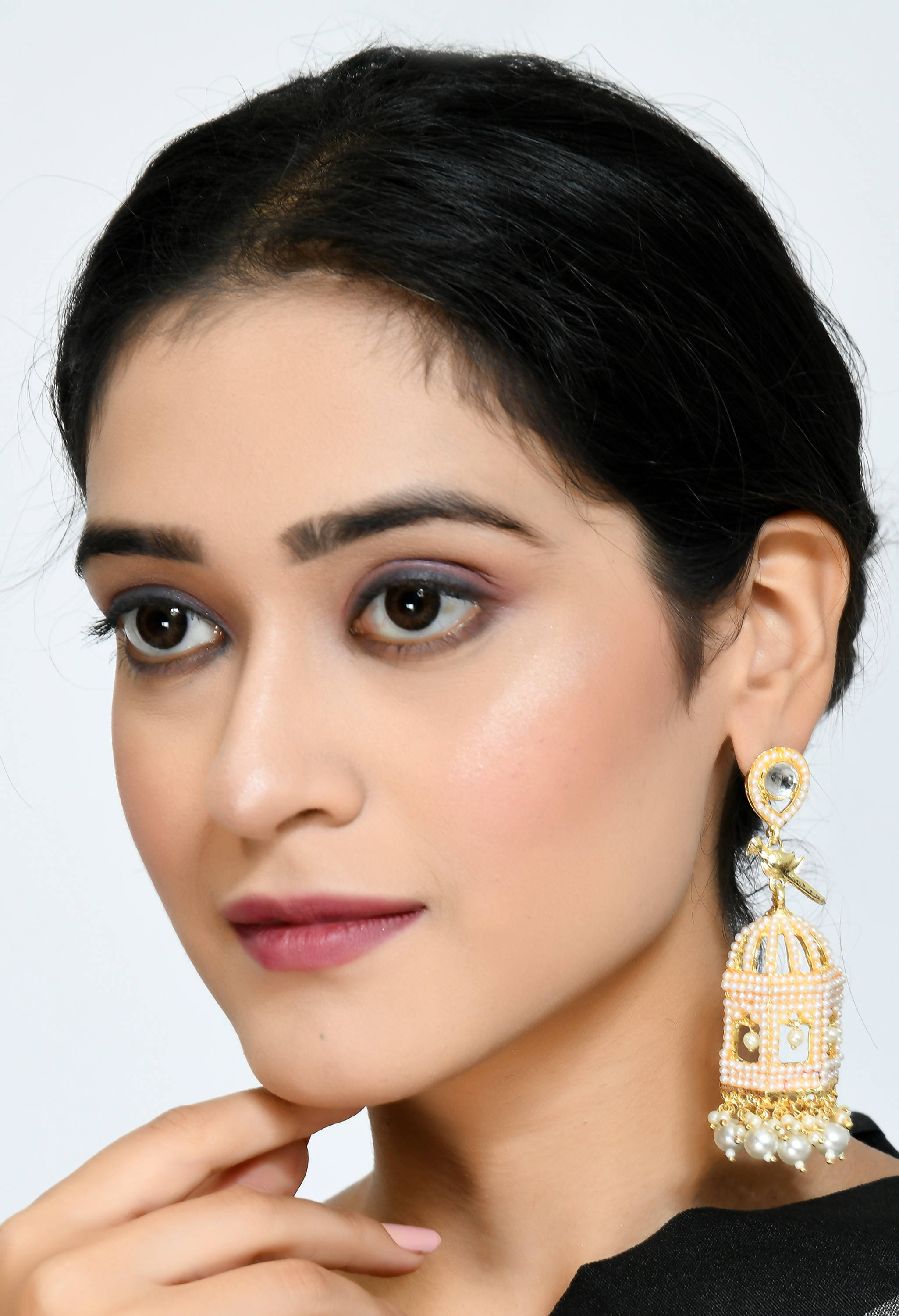 Golden Bird Nest Earrings with Pearls - Elegant Design
