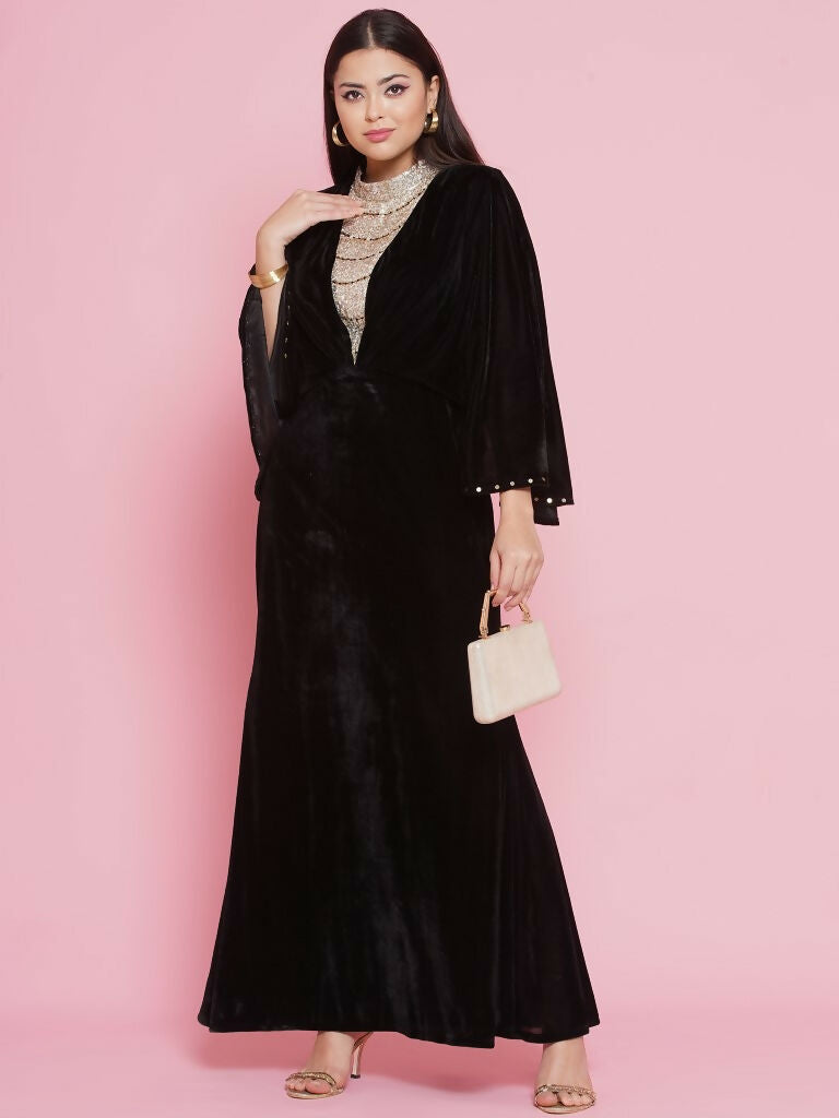 Joban Fashion Black Velvet Gown
