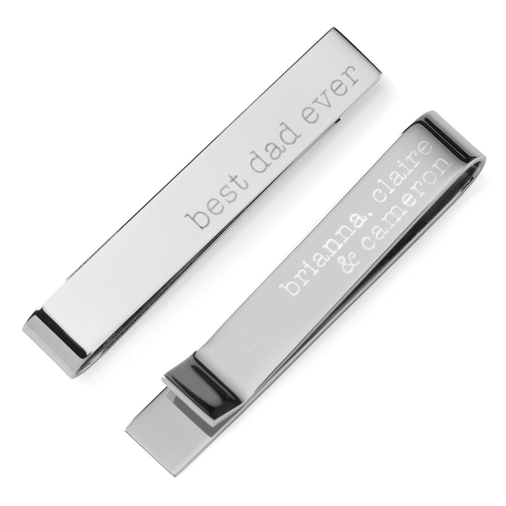 Best Dad Ever Engravable Tie Bar