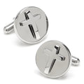 Cross Round Stainless Steel Cufflinks