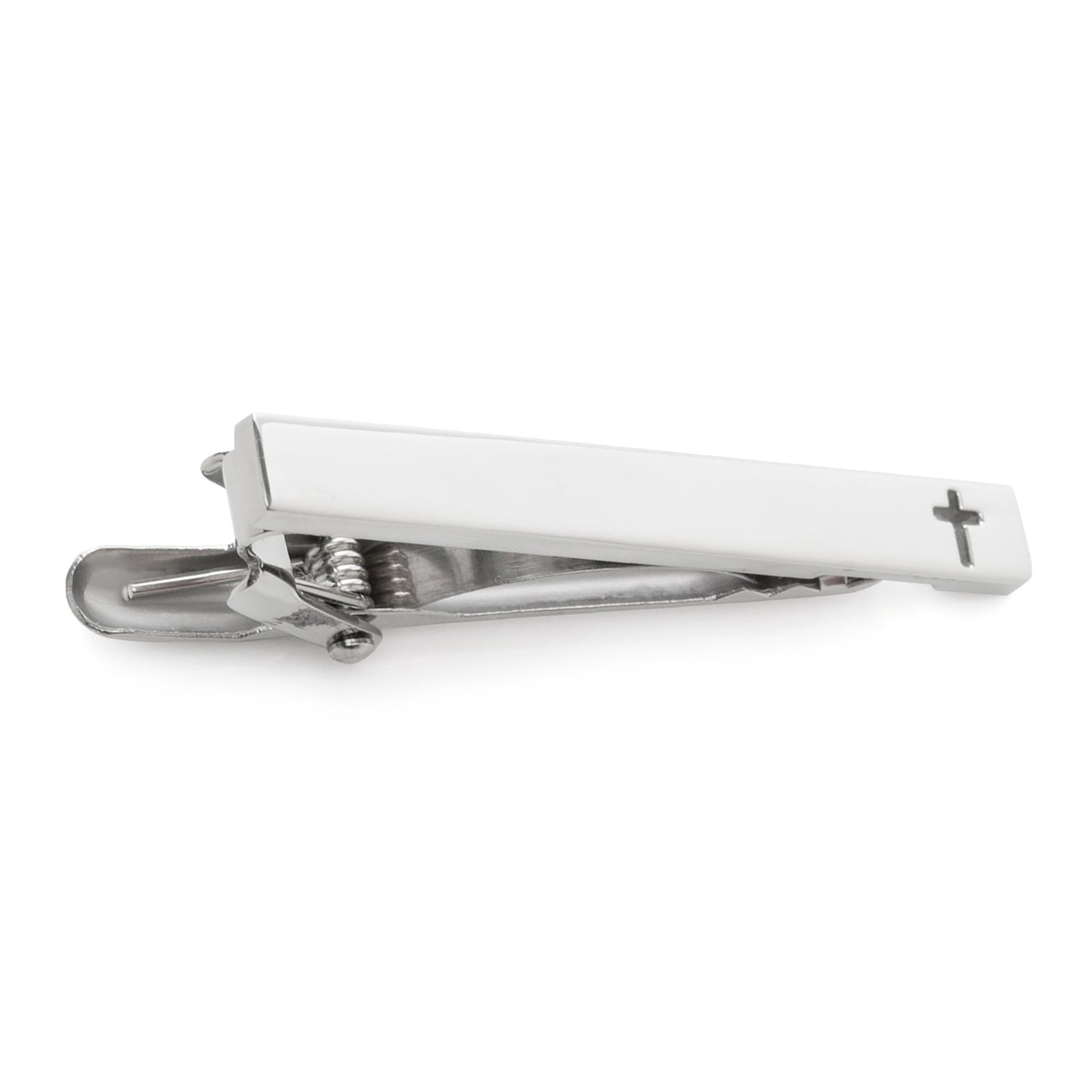 Cross Cutout Stainless Steel Tie Clip