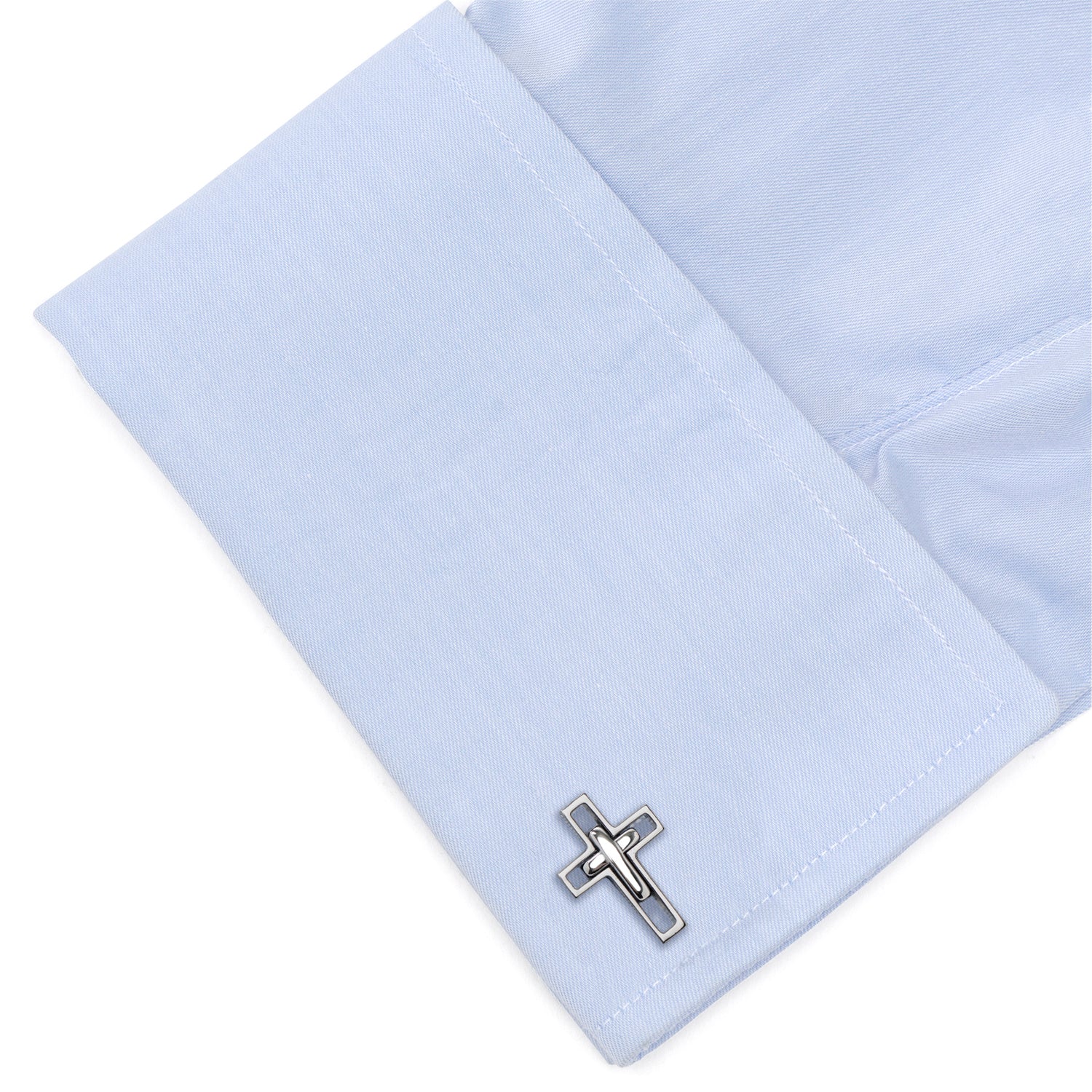 Gun Metal Cut Out Cross Cufflinks