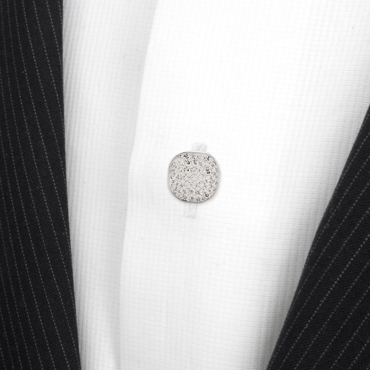 White Pave Crystal 5-Stud Set for Formal Tuxedo Wear
