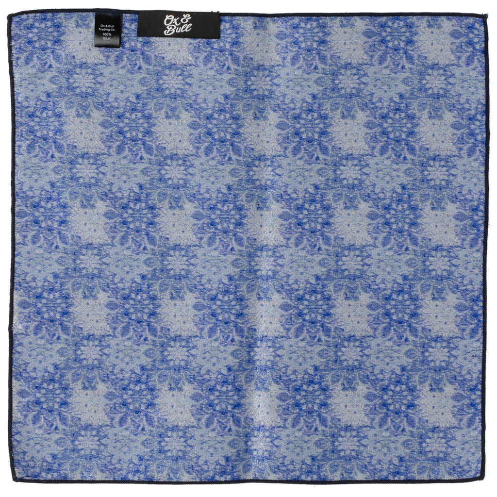 Navy Floral Pocket Square