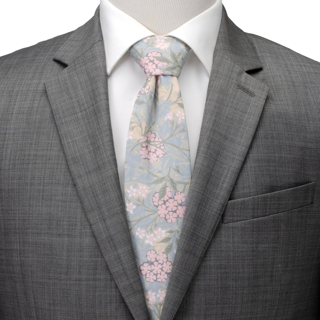 Light Blue Floral Men's Tie