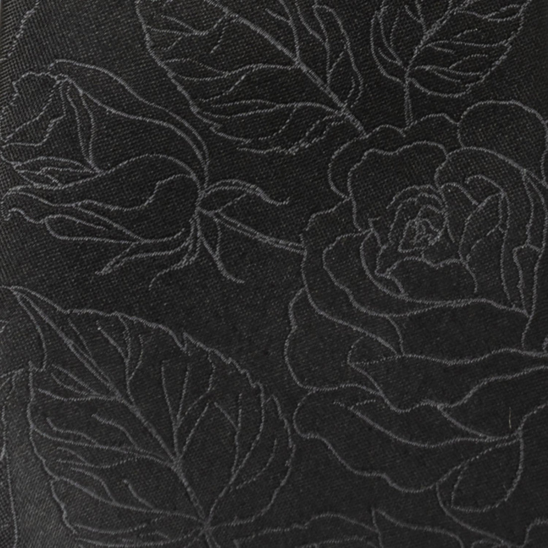 Black Floral Tie and Pocket Square Gift Set