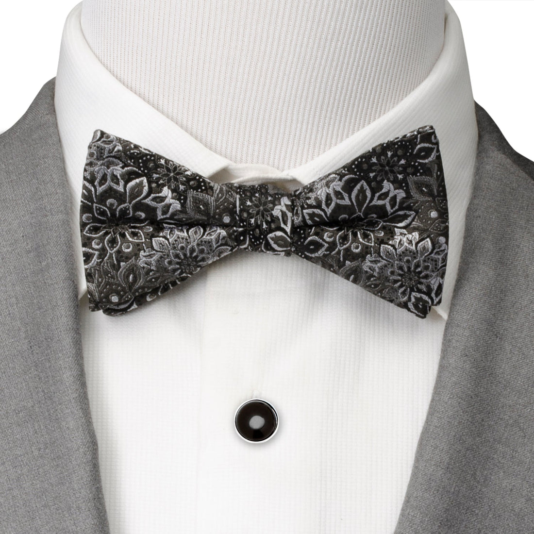 Kaleido Floral Charcoal Men's Bow Tie