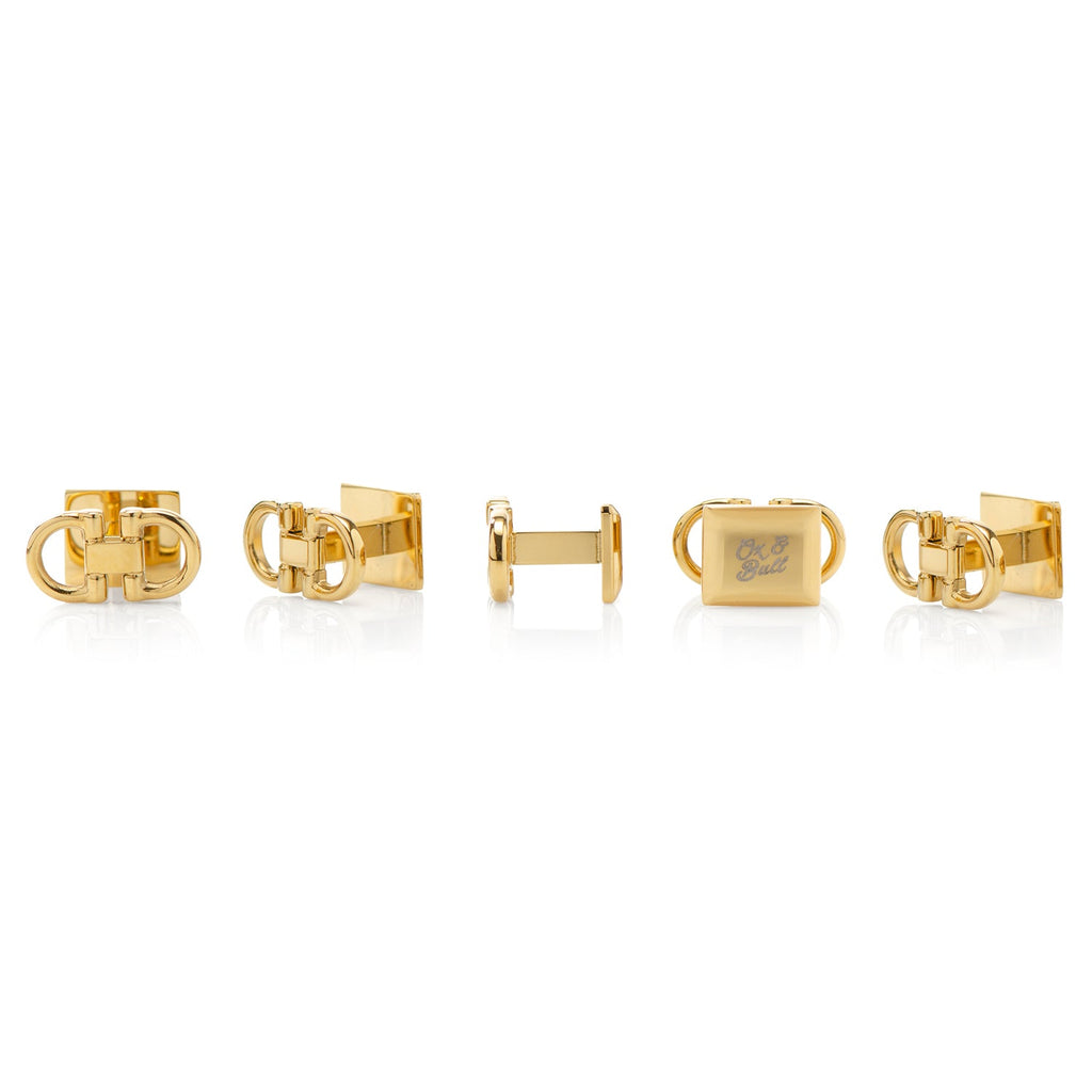 Horse Bit Gold Stainless Steel 5-Studs