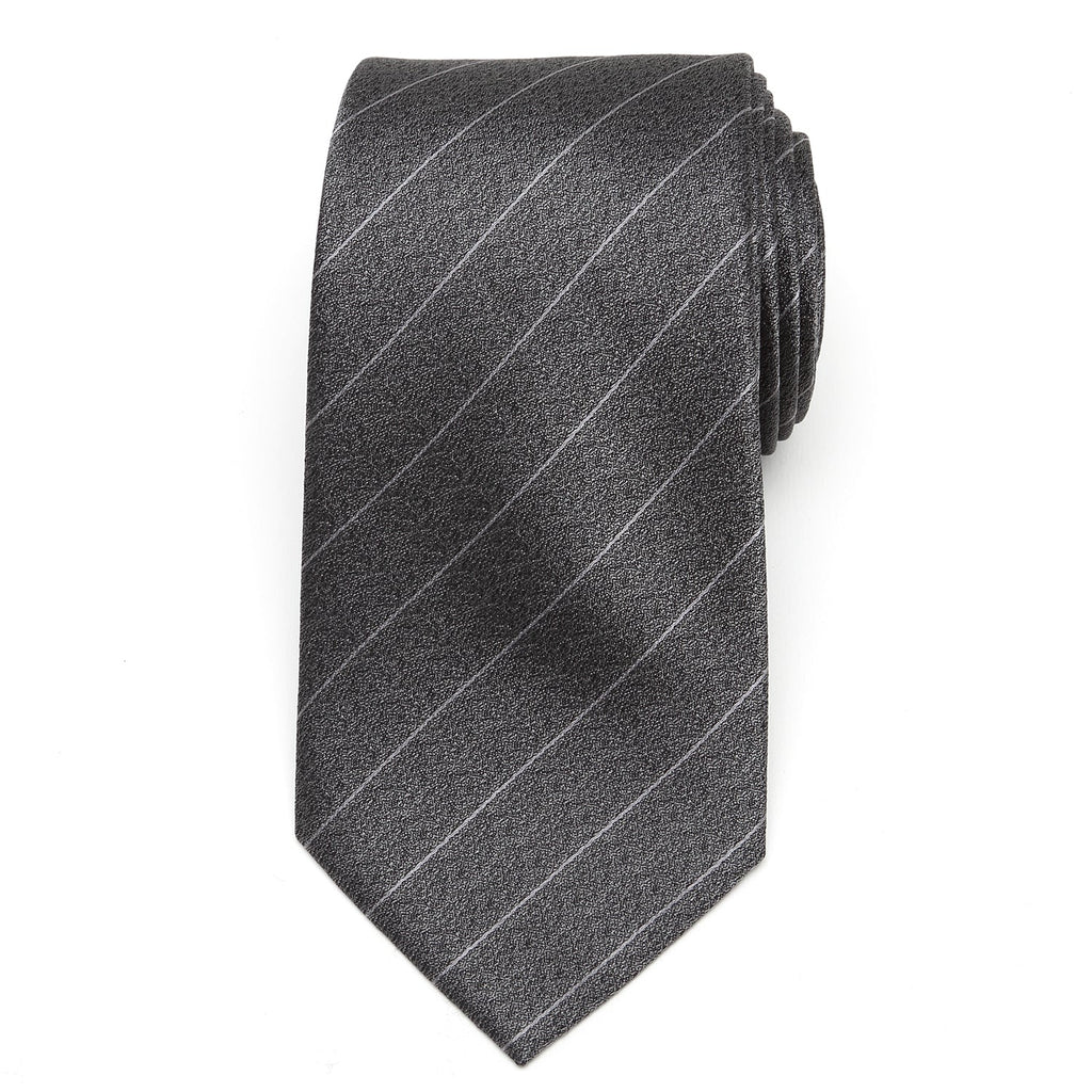 Woven Gray Stripe Men's Silk Necktie for Formal and Casual Wear - Image 3