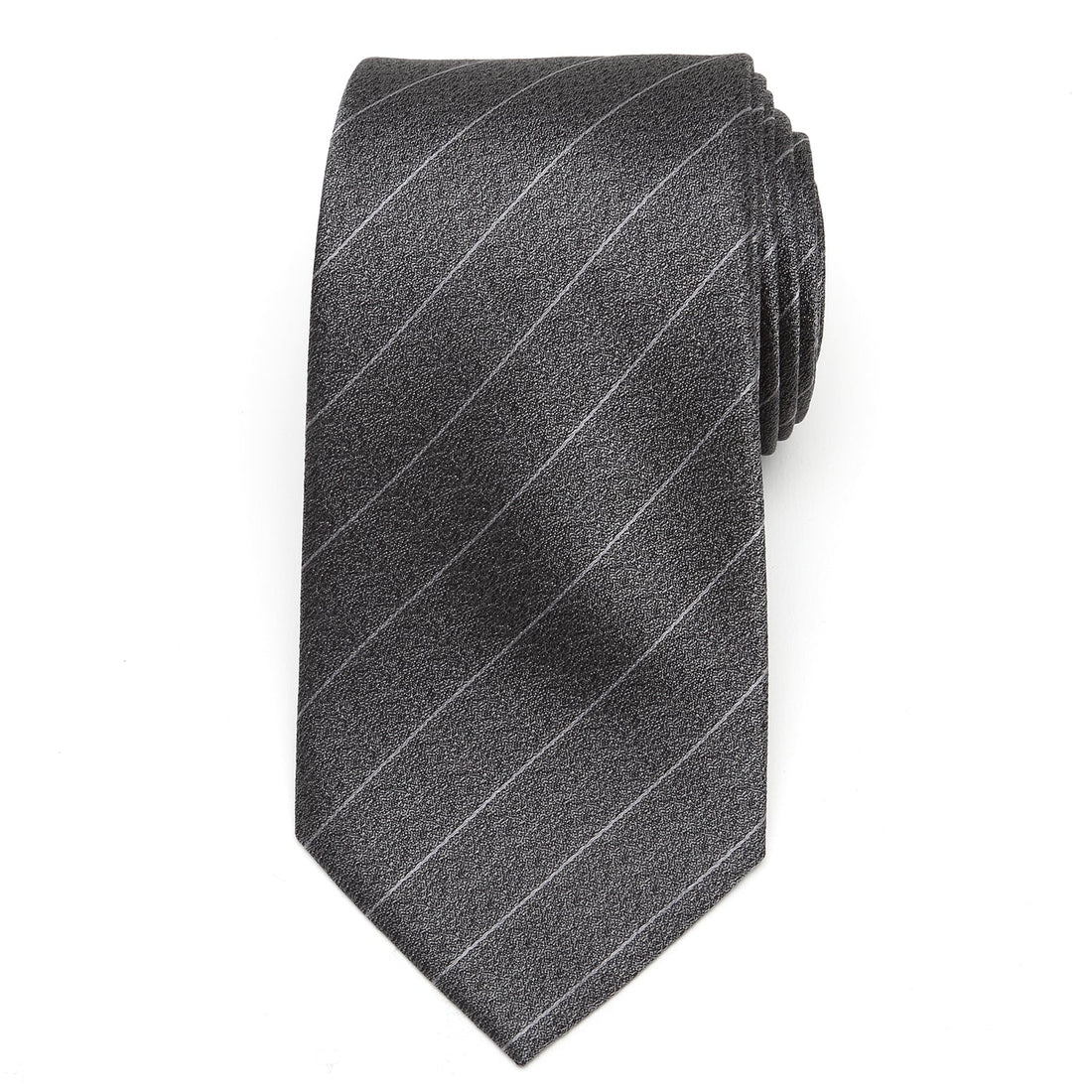 Woven Gray Stripe Men's Silk Necktie for Formal and Casual Wear - Image 3
