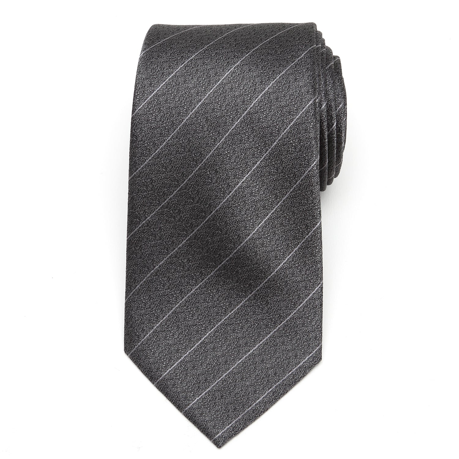 Woven Gray Stripe Men's Silk Necktie for Formal and Casual Wear - Image 3