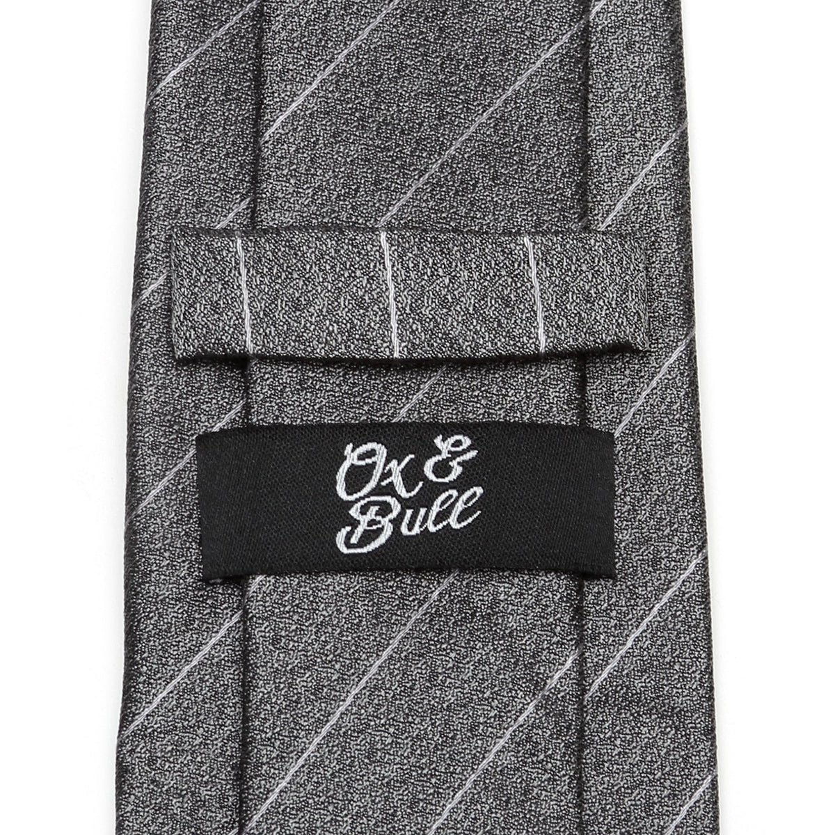 Woven Gray Stripe Men's Silk Necktie for Formal and Casual Wear - Image 4
