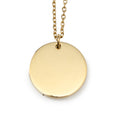 Women's Gold Stainless Steel Engravable Round Pendant