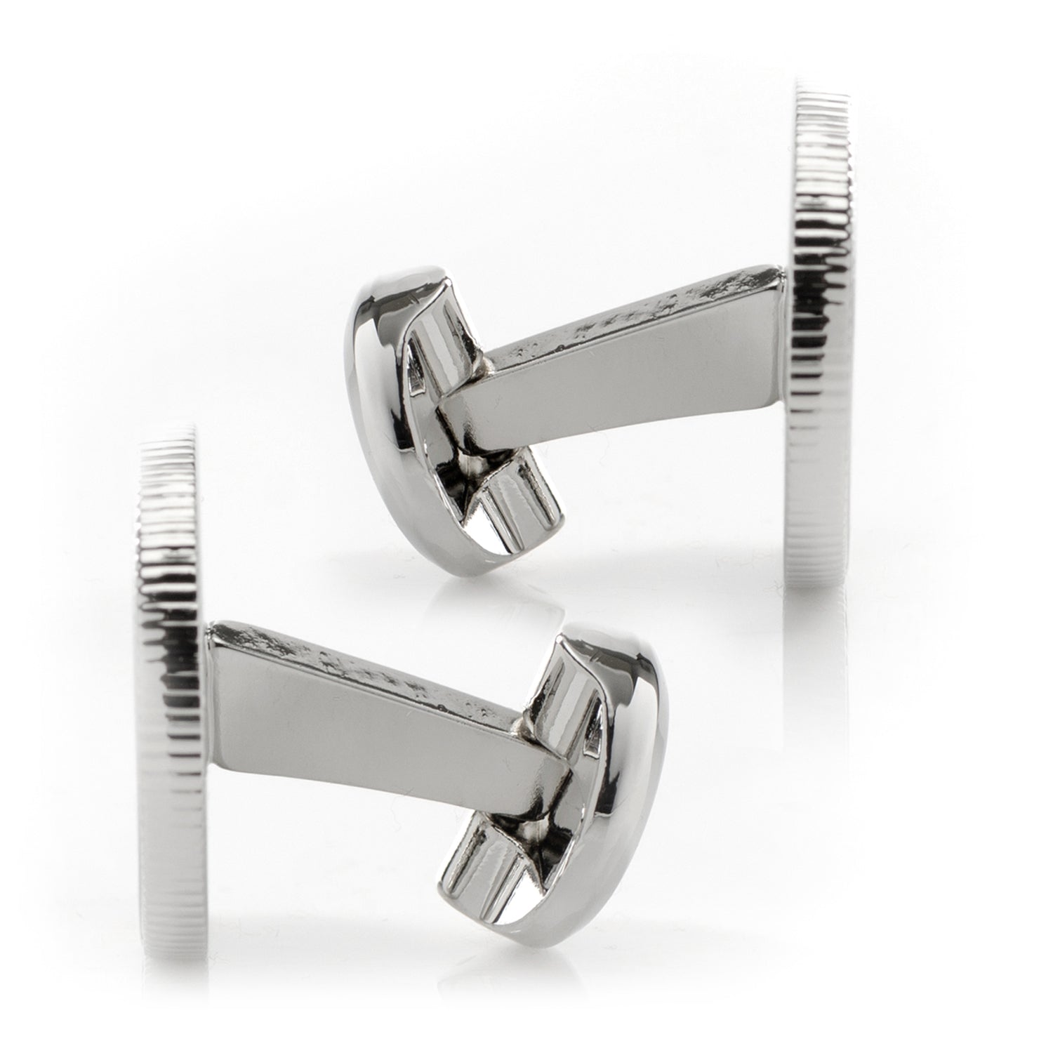 Hunter Silver Embossed Cufflinks with Brushed Matte Finish - Image 3