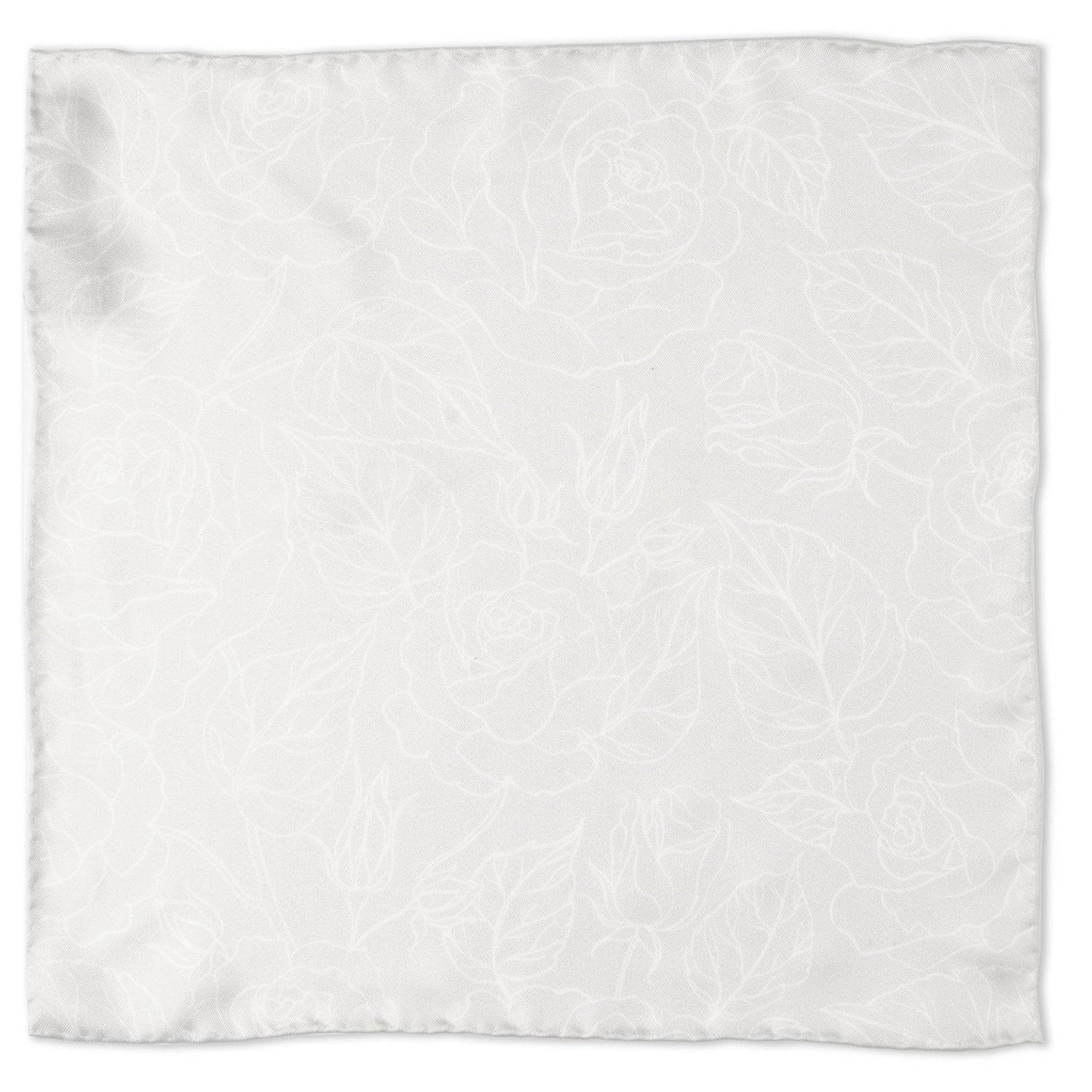 Soft Floral Gray Silk Men's Pocket Square