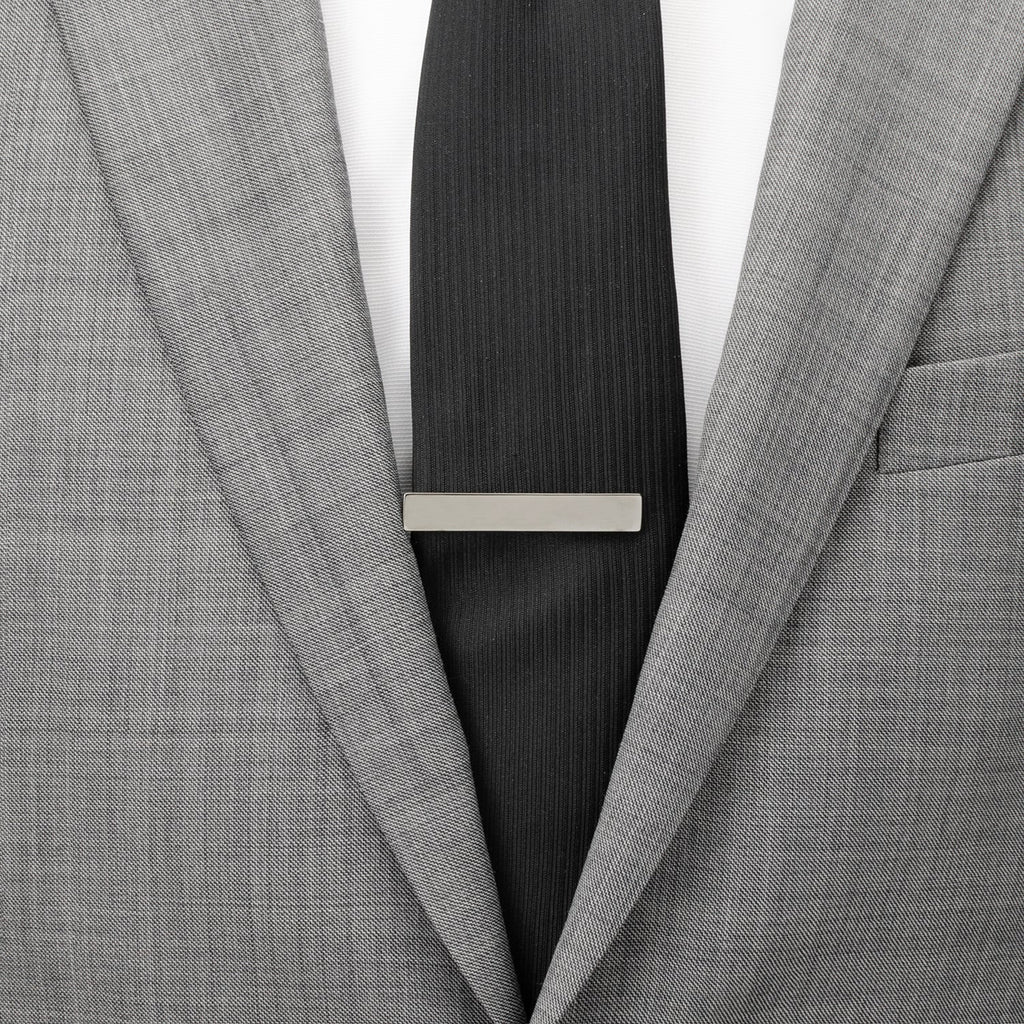 Stainless Steel Gunmetal Engravable Tie Clip