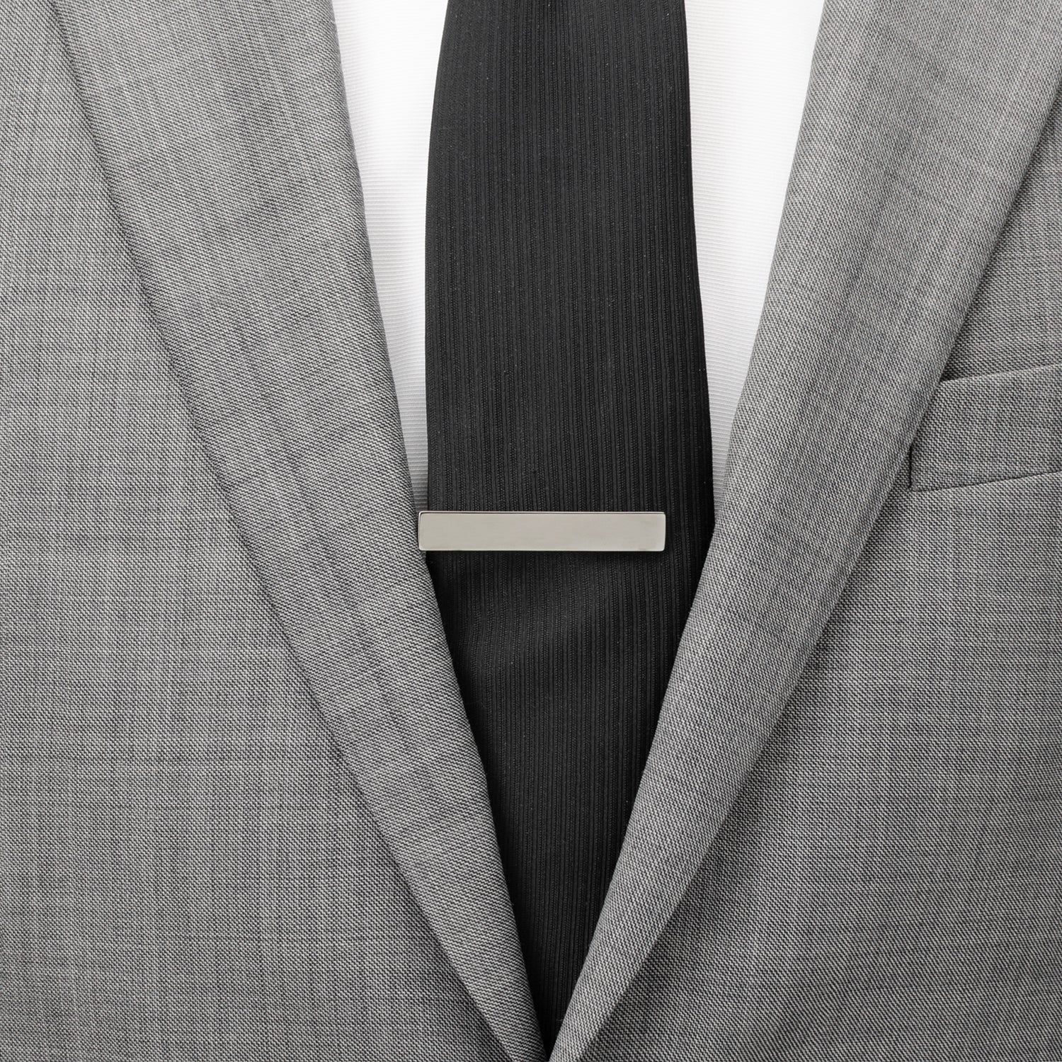 Stainless Steel Gunmetal Engravable Tie Clip