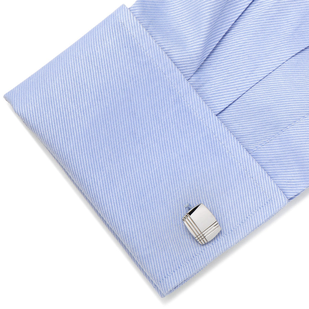 Sterling Silver Tartan Plaid Cufflinks