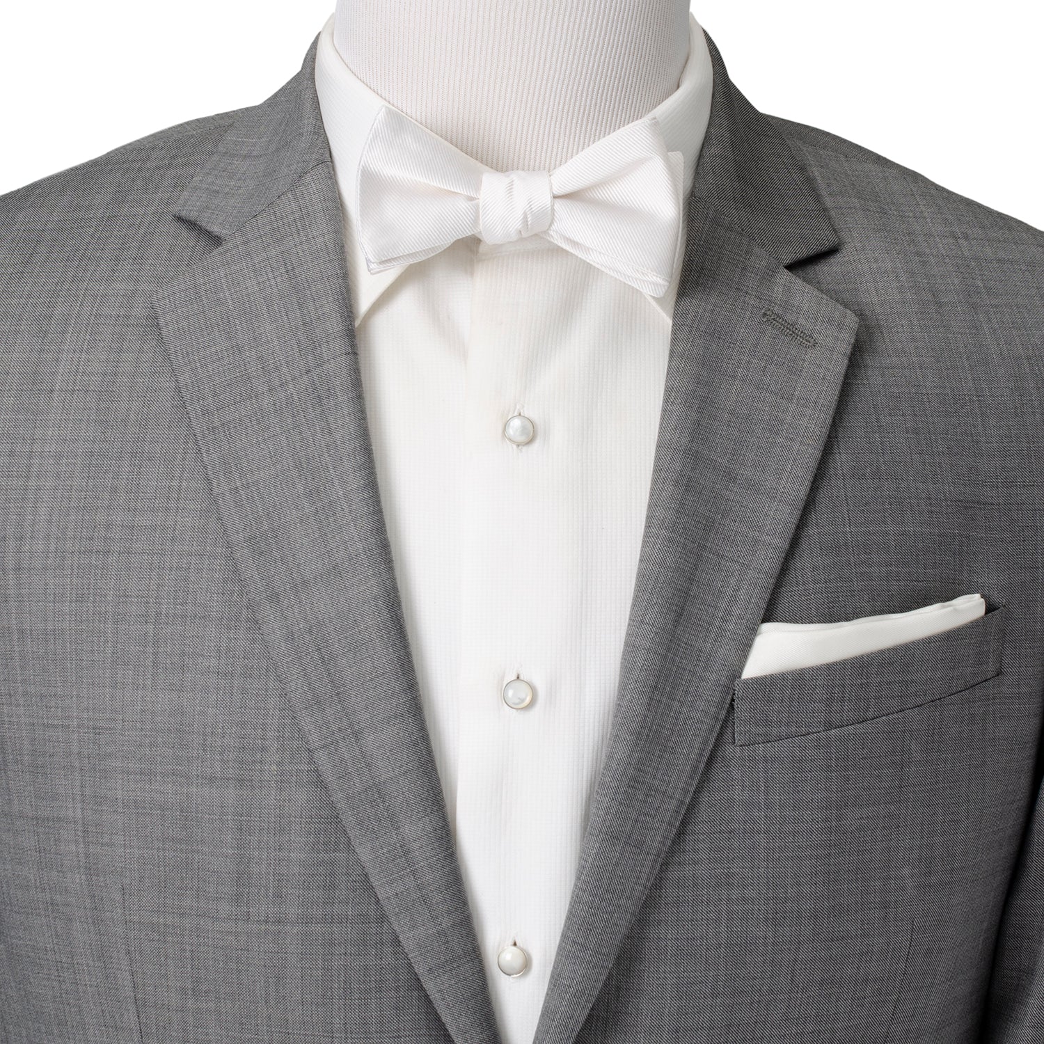 White Silk Self-Tie Bow Tie Formal Adjustable Neckwear - Image 2