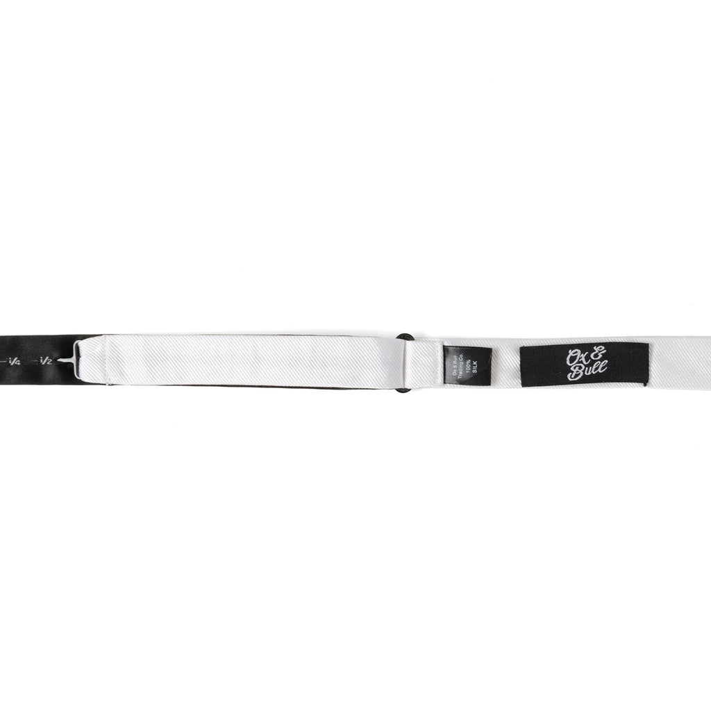 White Silk Self-Tie Bow Tie Formal Adjustable Neckwear - Image 4