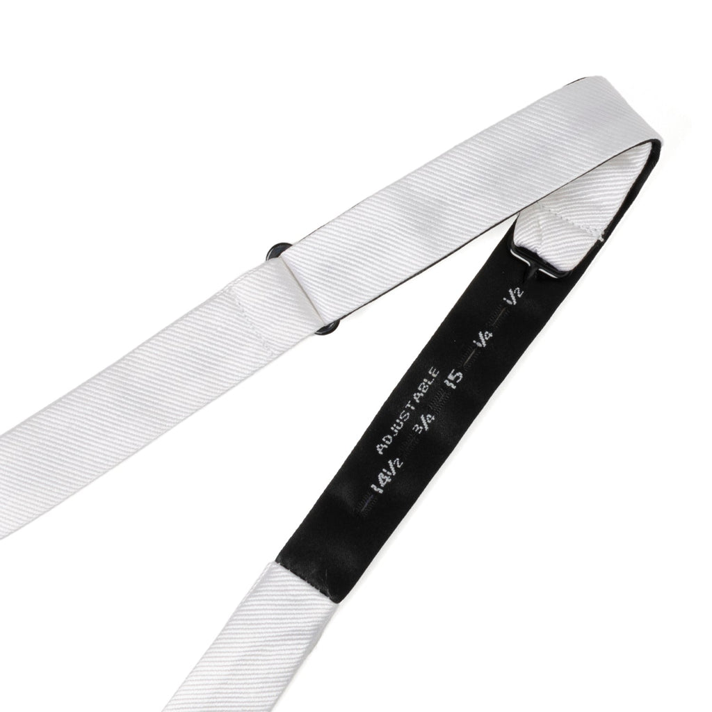 White Silk Self-Tie Bow Tie Formal Adjustable Neckwear - Image 6