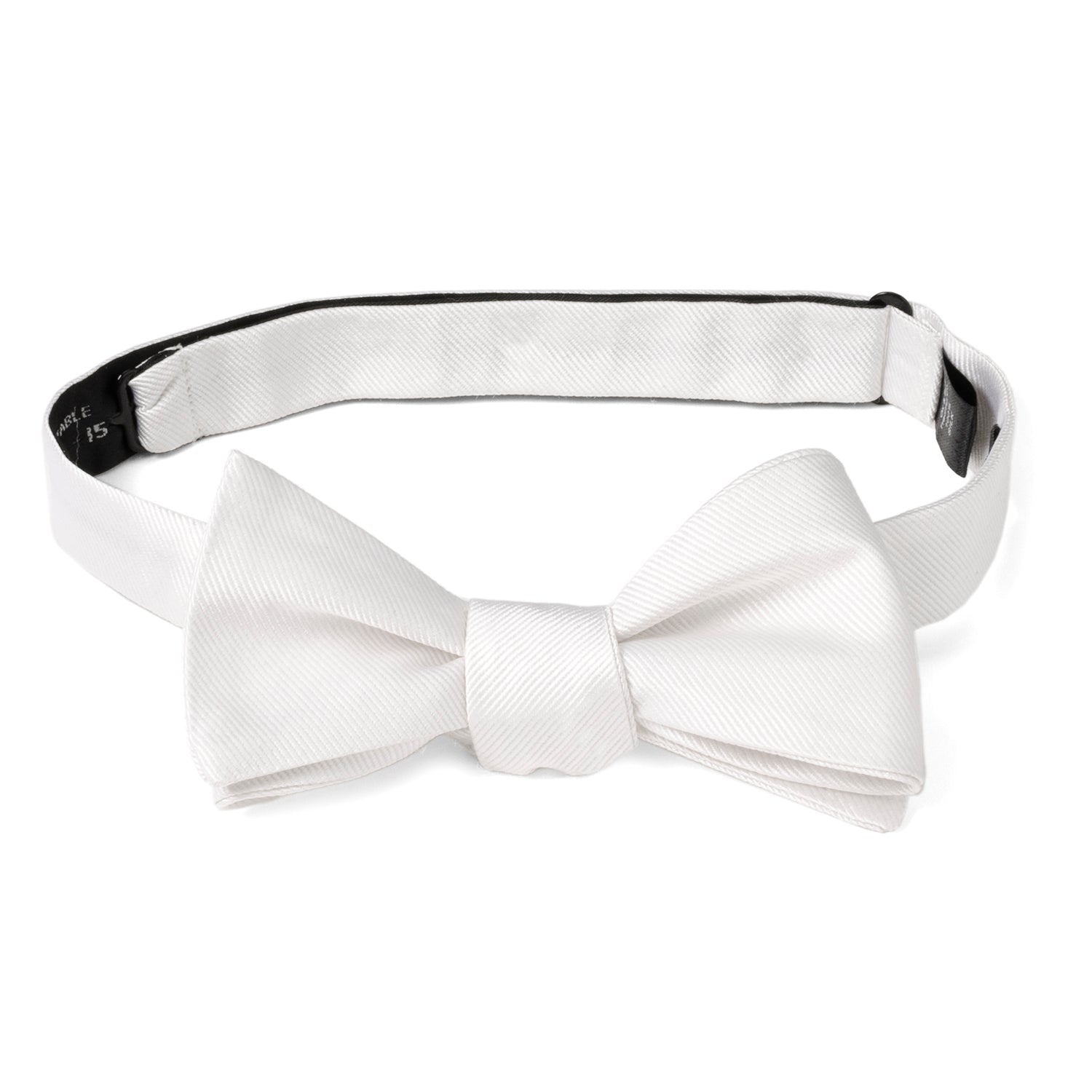 White Silk Self-Tie Bow Tie Formal Adjustable Neckwear - Image 8