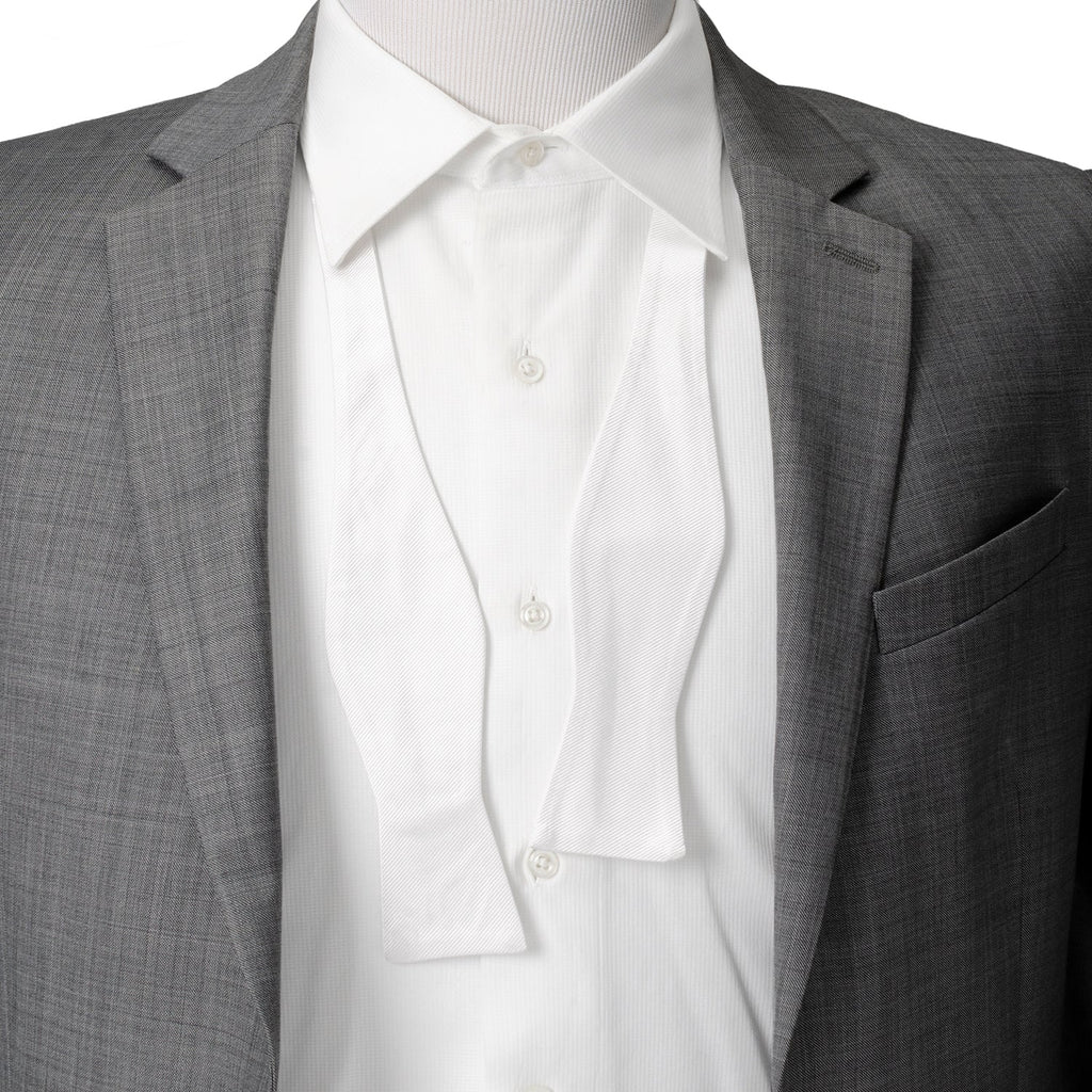 White Silk Self-Tie Bow Tie Formal Adjustable Neckwear - Image 9