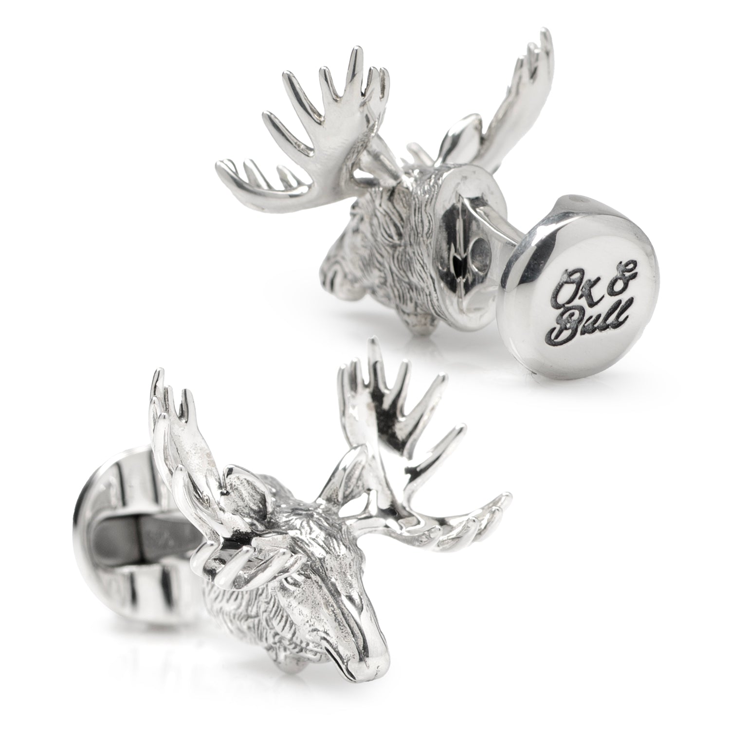 Antique Sterling Silver Moose Head Cufflinks
