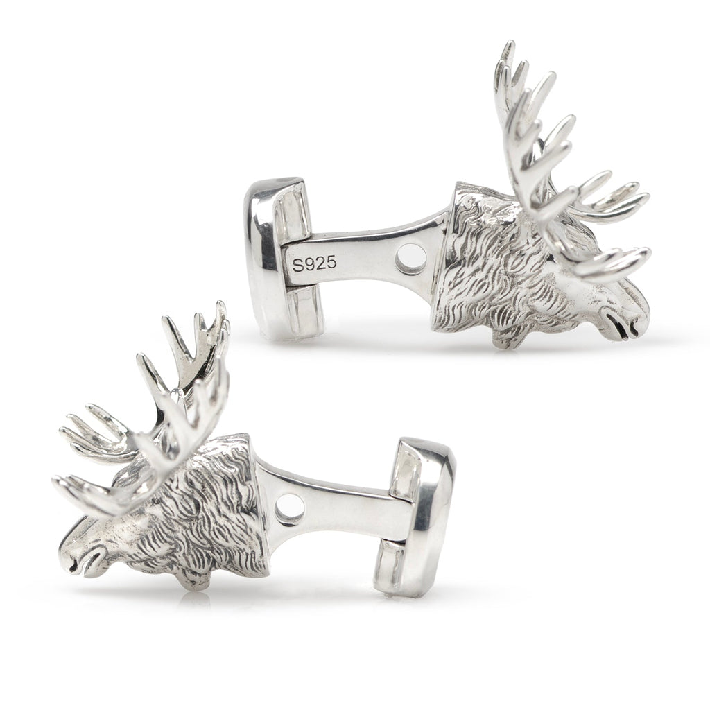 Antique Sterling Silver Moose Head Cufflinks