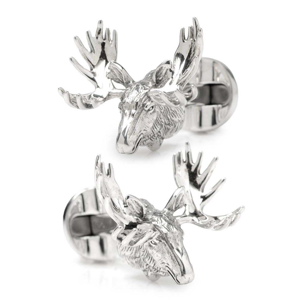 Antique Sterling Silver Moose Head Cufflinks