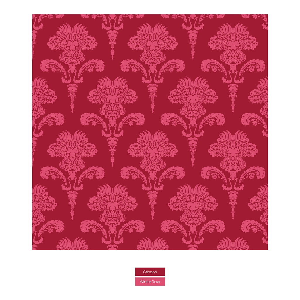Print Convertible Sleeper with Zipper in Crimson Damask