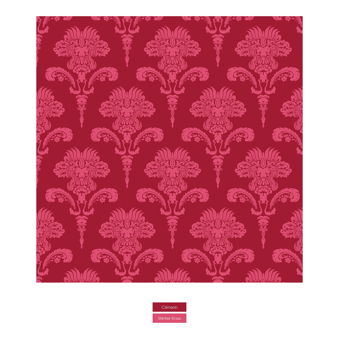 Print Convertible Sleeper with Zipper in Crimson Damask