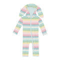 Print Bunny Romper in Happy Stripe