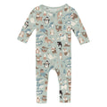 Print Convertible Coverall in Aloe Arctic Animals