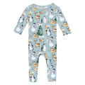 Print Convertible Coverall in Spring Sky Winter Woodland