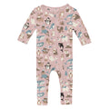 Print Convertible Coverall in Baby Rose Arctic Animals