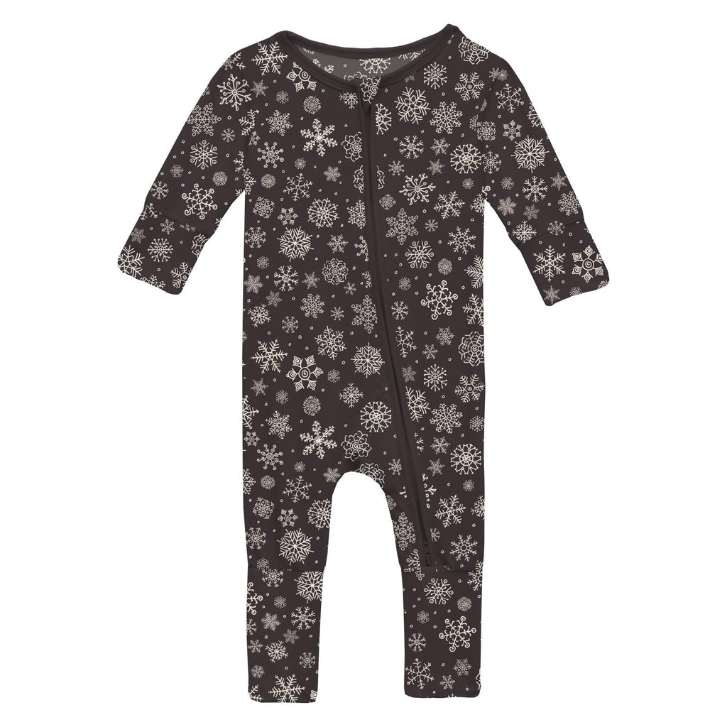 Print Convertible Coverall in Chalkboard Snowflakes