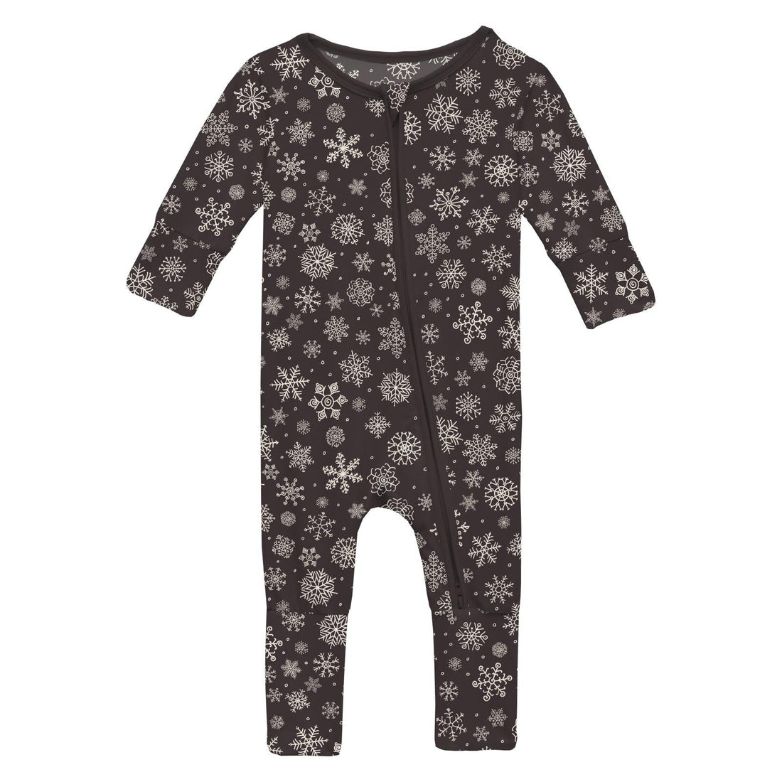Print Convertible Coverall in Chalkboard Snowflakes